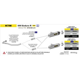 Arrow Exhaust Kit Colectores Racing Inox Ktm 690 Enduro R