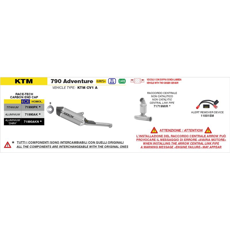 Arrow Exhaust Tramo Intermedio Ktm 790 Adventure Arrow Exhaust Tramo Intermedio Ktm 790 Adventure