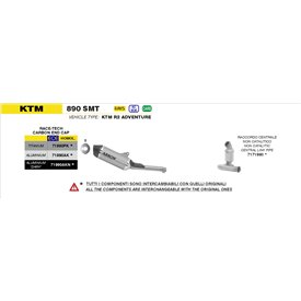 Arrow Exhaust Mid Pipe Ktm 890 SMT