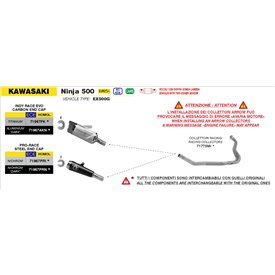 Arrow Exhaust Kit Collecteurs Racing Inox Kawasaki Ninja 500