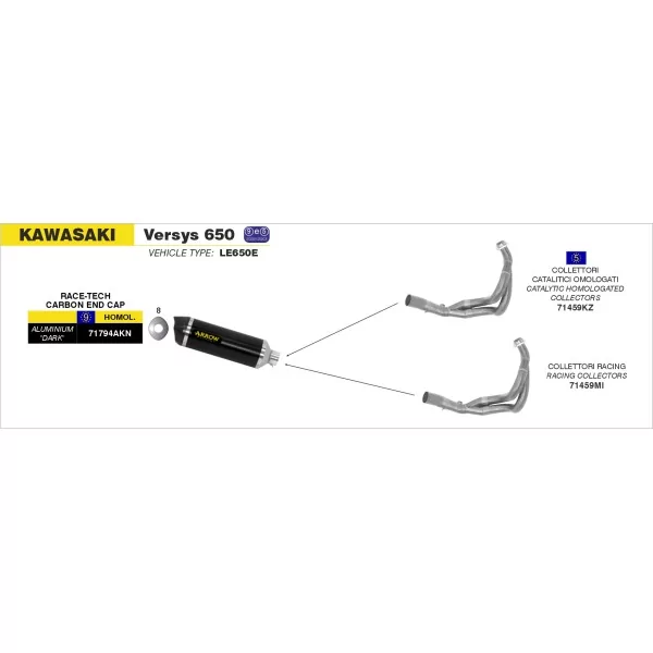 Arrow Exhaust Kawasaki Versys 650 - Race-Tech
