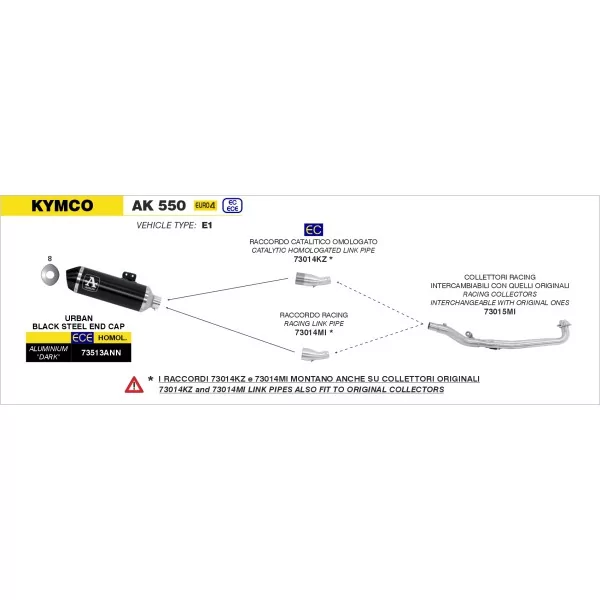 Arrow Exhaust Kymco AK 550
