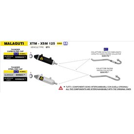 Arrow Exhaust Kit Collecteurs Racing Inox Malaguti XTM / XSM 125 4T