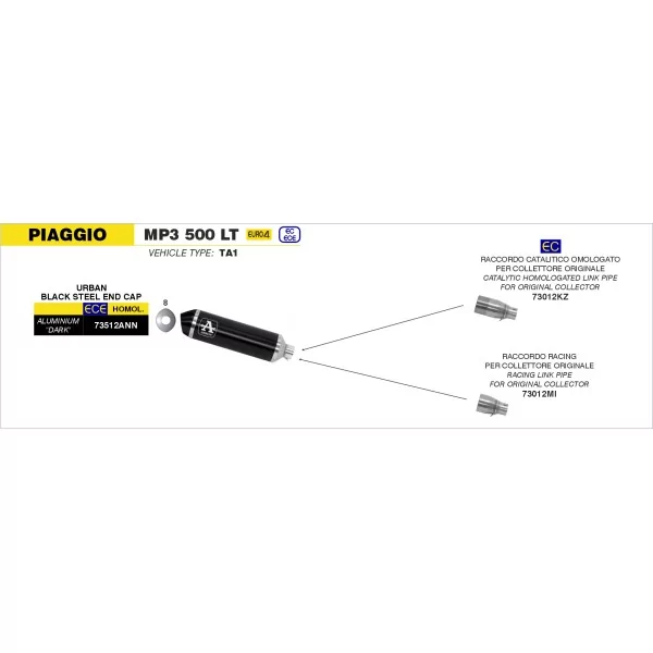 Arrow Exhaust Piaggio MP3 500 LT