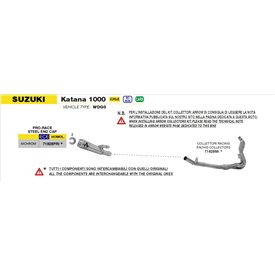 Arrow Exhaust Kit Collecteurs Racing Inox Suzuki Katana 1000