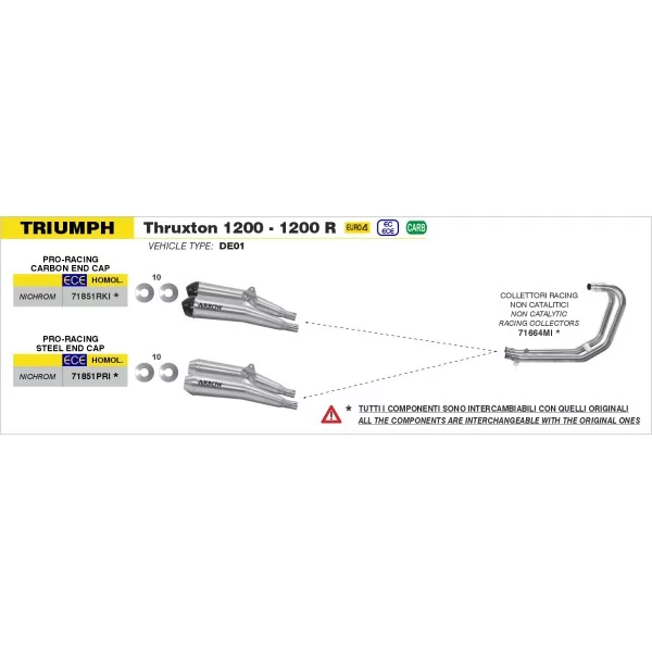 Arrow Exhaust Triumph Thruxton 1200 / 1200 R