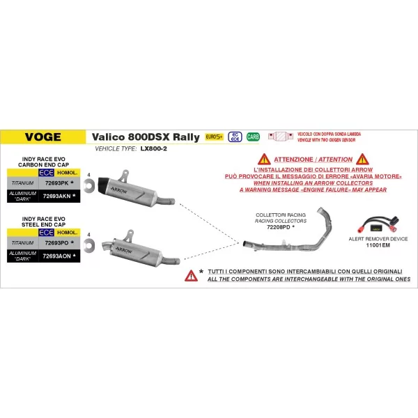 Arrow Exhaust Voge Valico 800DSX Rally