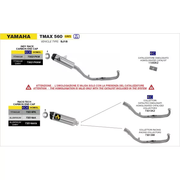 Arrow Exhaust Yamaha Tmax 560 - Indy Race