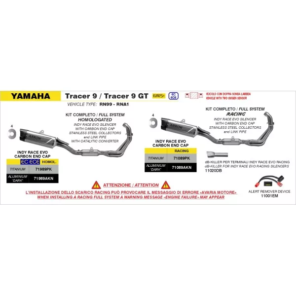 Arrow Exhaust Yamaha Tracer 9 All Version