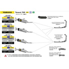 Arrow Exhaust Kit Colectores Racing Inox Yamaha Teneré 700