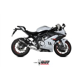 Mivv Sport Exhaust Full System Black carbon end cap CF Moto 675SR-R