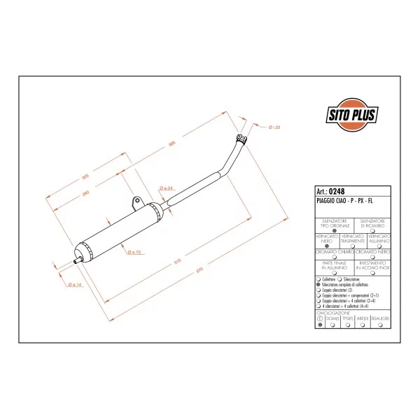 Leovince Piaggio CIAO/P/PX/CIAO FL 50 SITOPLUS