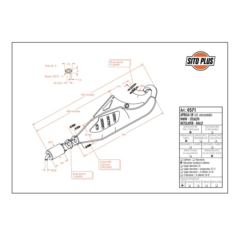 Leovince Aprilia SR STEALTH horizontal cylinder liquid cooled SITOPLUS
