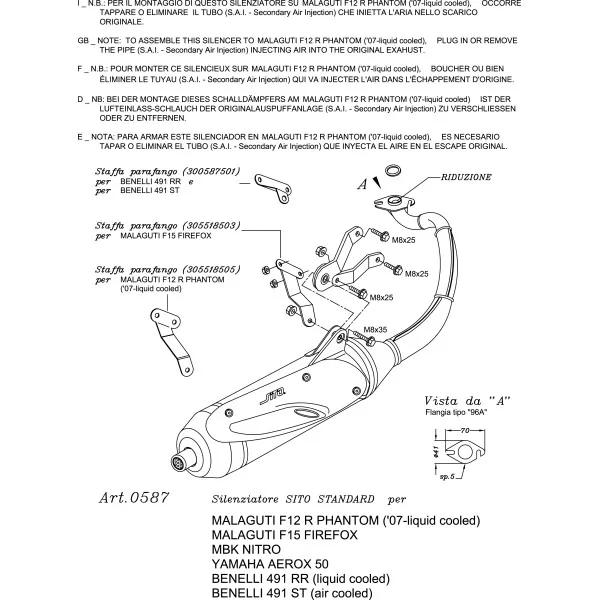 Leovince Benelli 491 RR liquid cooled SITO