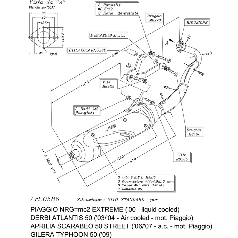 Leovince Piaggio TYPHOON 50 2 stroke SITO Leovince Piaggio TYPHOON 50 2 stroke SITO