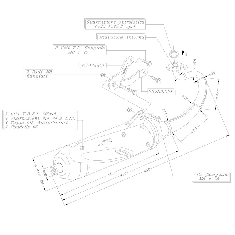 Leovince Yamaha AEROX 50 KAT liquid cooled SITO