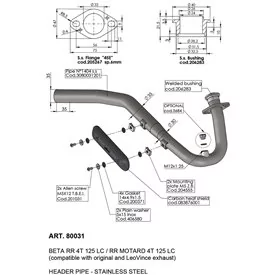 Leovince Kit Collettori Racing Beta RR 4T 125 LC / RR MOTARD 4T 125 LC