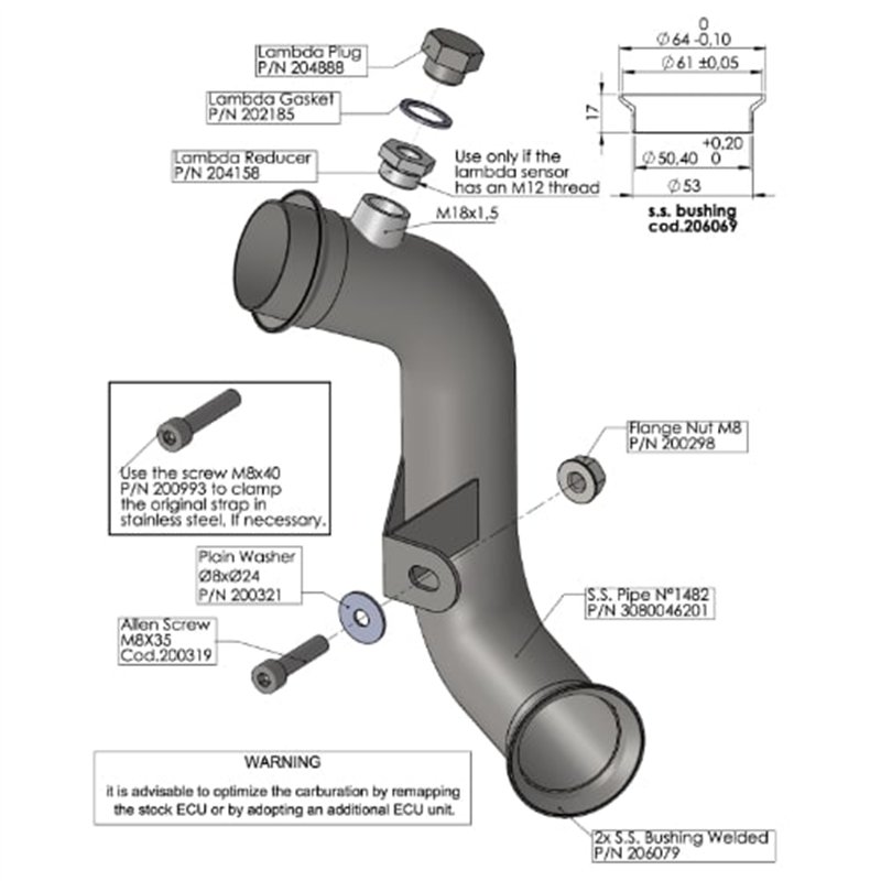 Leovince Tube Décata CF Moto 800 MT-X