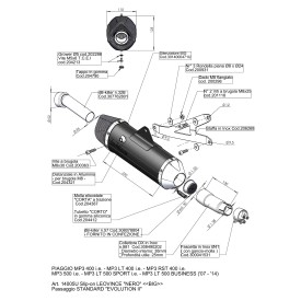 Leovince Piaggio MP3 400/LT/RST NERO 14005U