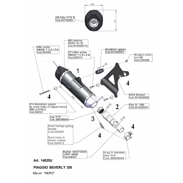 Leovince Piaggio BEVERLY 350 SPORT TOURING EURO 3 NERO