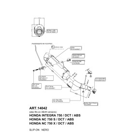 Leovince Honda NC 750 S/X/DCT/ABS NERO 14042