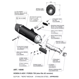 Leovince Honda Forza 750 Nero