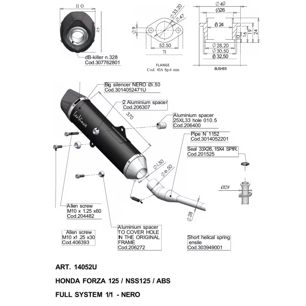 Leovince Honda FORZA 125 NERO