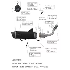 Leovince Vespa GTS 300 HPE/SUPER/SEI GIORNI NERO 14059K