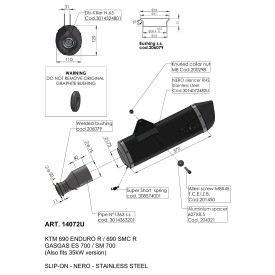 Echappement Leovince Gas Gas SM 700 2022/2024 14072U