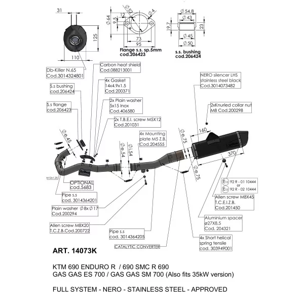 Leovince Gas Gas SM 700 NERO
