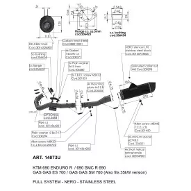Leovince Gas Gas SM 700 NERO 14073U