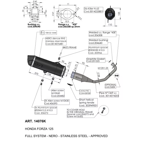 Leovince Honda FORZA 125 NERO