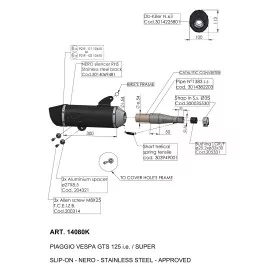 Leovince Vespa GTS 125 i.e./SUPER NERO 14080K