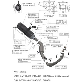 Leovince Yamaha MT-07/FZ-07 LV ONE EVO CARBON FIBER 14252EU
