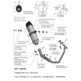 Leovince Yamaha YZF-R 125 LV ONE EVO 14261EK