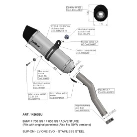 Leovince Bmw F 750 GS LV ONE EVO 14263EU