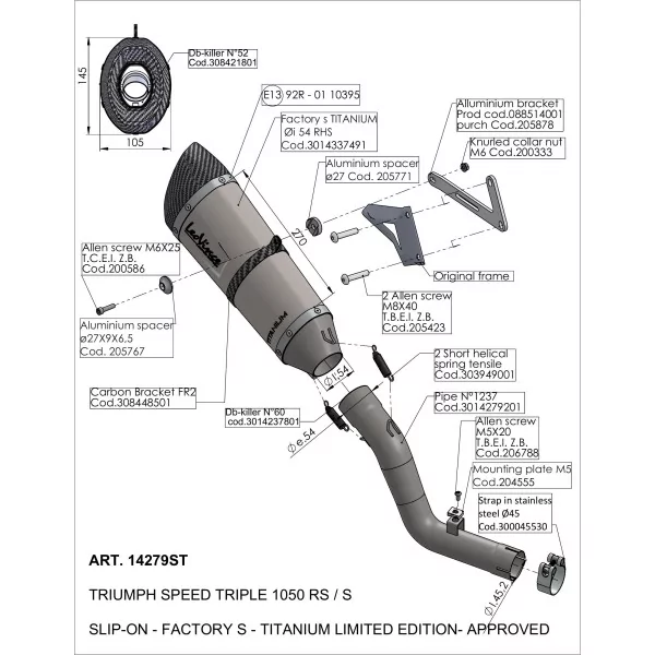 Leovince Triumph SPEED TRIPLE 1050 RS/S FACTORY S TITANIUM