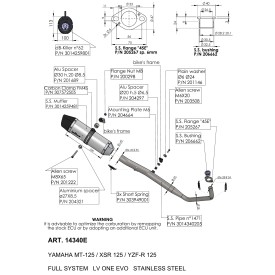 Escape Leovince Yamaha MT-125 2020- 14340E