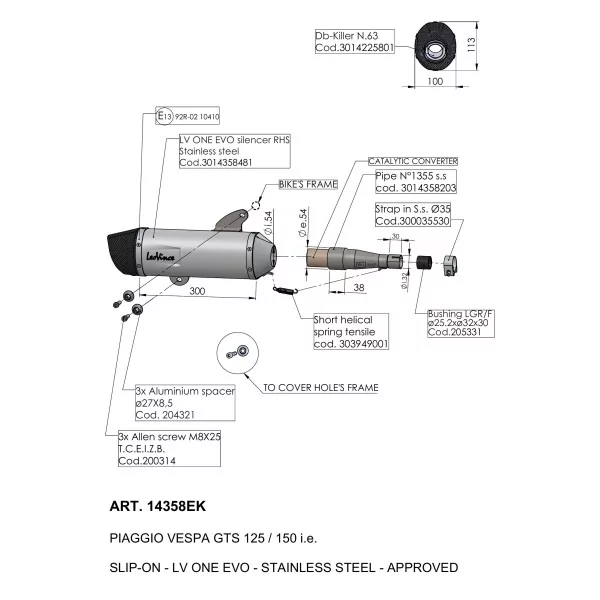 Leovince Piaggio Vespa GTS 150 i.e. LV ONE EVO