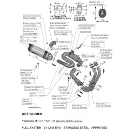 Leovince Yamaha XSR 700/XTribute LV ONE EVO 14360EK