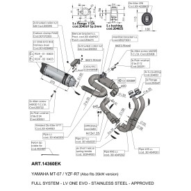 Leovince Yamaha MT-07 LV ONE EVO 14360EK