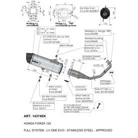 Leovince Honda FORZA 125 LV ONE EVO 14374EK