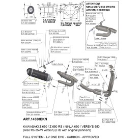 Leovince Kawasaki NINJA 650 LV ONE EVO CARBON FIBER 14380EKN