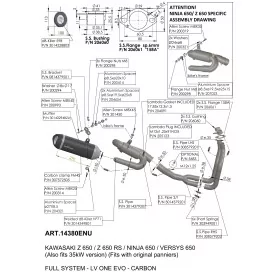 Leovince Kawasaki NINJA 650 LV ONE EVO CARBON FIBER 14380ENU