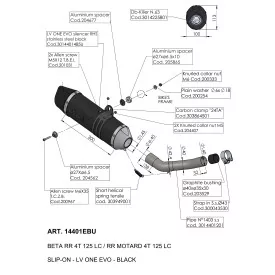 Leovince Beta RR 4T 125 LC / RR MOTARD 4T 125 LC LV ONE EVO BLACK EDITION