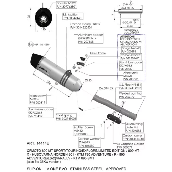 Leovince Ktm 890 ADVENTURE/L A2/R/RALLY LV ONE EVO