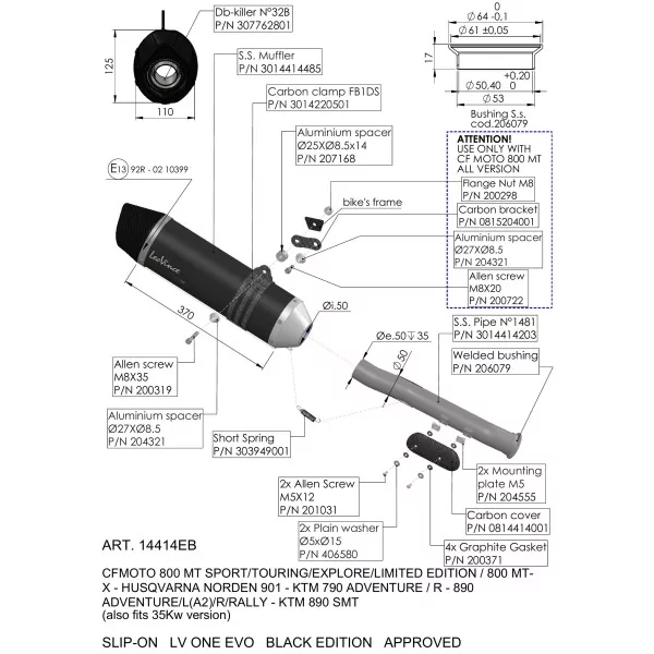 Leovince Ktm 790 ADVENTURE/R LV ONE EVO BLACK EDITION