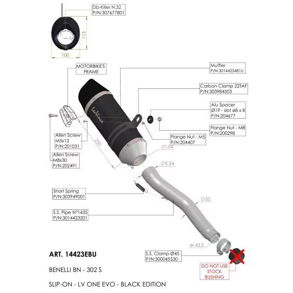 Leovince Benelli BN 302 S LV ONE EVO BLACK EDITION