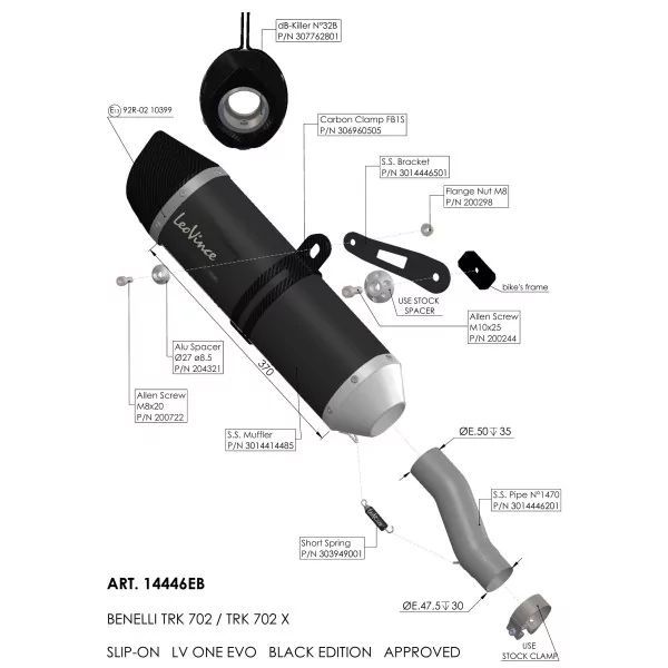 Leovince Benelli TRK 702 / 702X LV ONE EVO BLACK EDITION