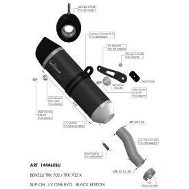 Leovince Benelli TRK 702 / 702X LV ONE EVO BLACK EDITION 14446EBU